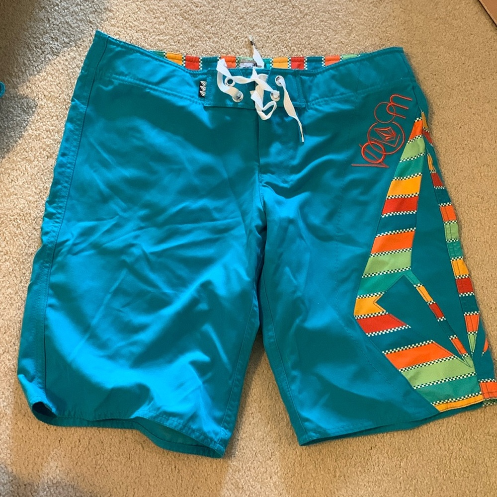 Miss mod volcom size 7 surfer board shorts NWT Teal color VTG Y2K